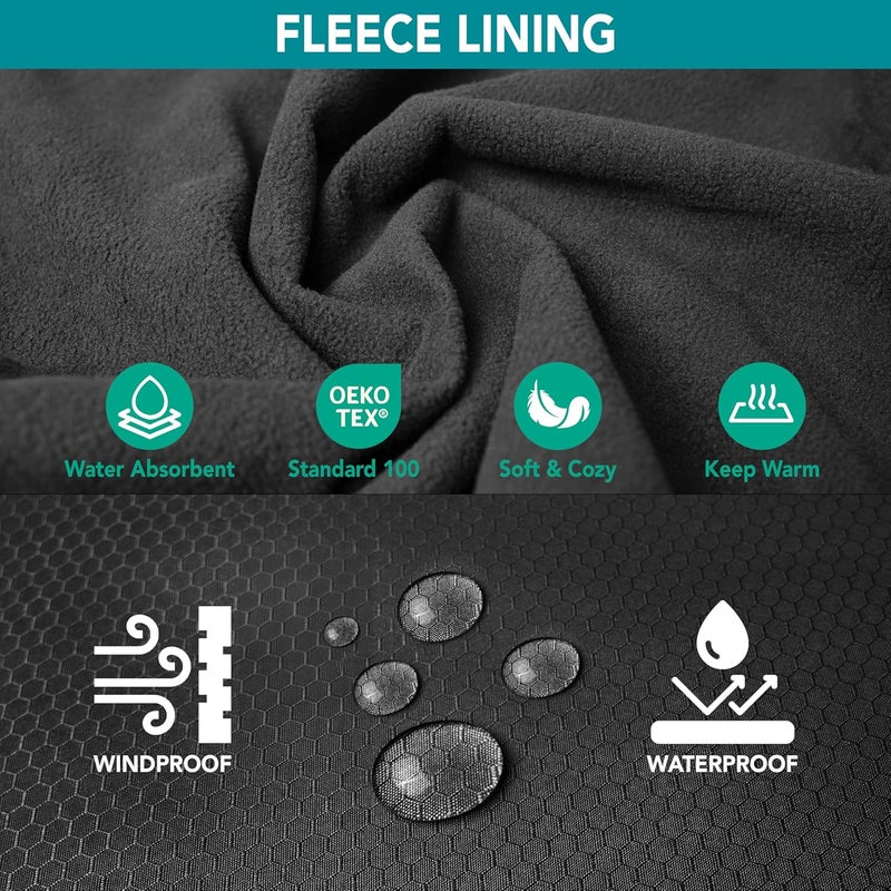 Suncube Swim Parka Boy Girl, Unisex Kids Hooded Changing Robe with Warm Fleece Lining for Swimming, Surfing, Water Sports - Image 4